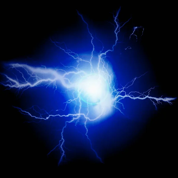 雷电能源电螺栓蓝色 — 图库照片