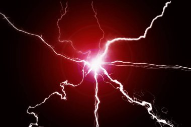 Kırmızı enerji elektrik plazma güç çatırtı Fusion