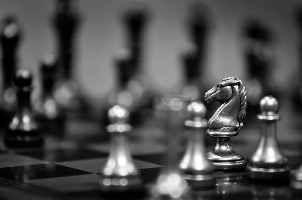 Chess Pieces on Board for Game and Strategy — Stock Photo, Image