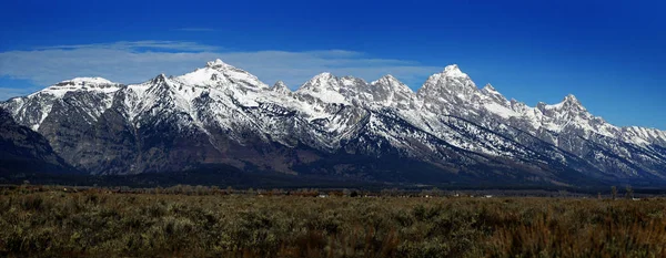 Weergave van Teton Mountain Range Wyoming — Stockfoto