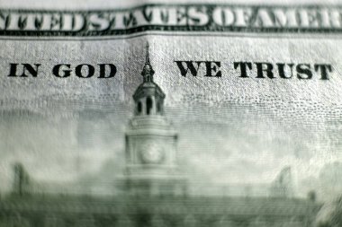 Yüz Dolar Bills Amerikan Amerika Birleşik Devletleri Para Tanrı Biz Trus
