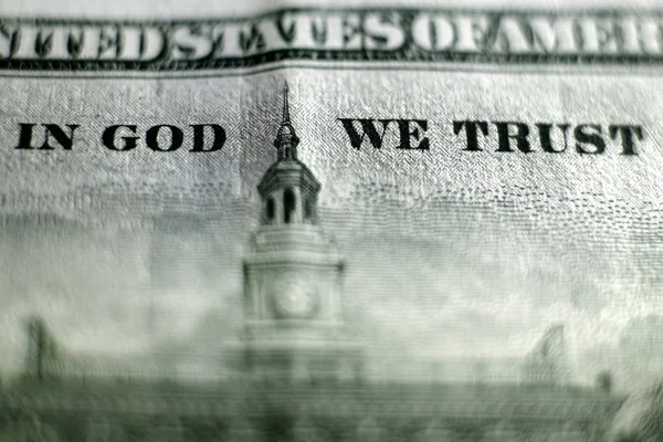 Száz dollár Bills Amerikai Egyesült Államok pénz Istenben trus — Stock Fotó