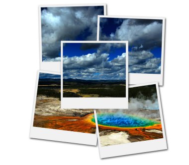 Film Çerçeveleri Polaroid Grand Prismatic Pool Yellowstone Nationa