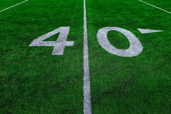 Campo Calcio Erba Verde Bianco Pennarelli Cantiere Touchdown Gioco Competizione — Foto Stock