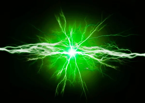 Reine Energie Und Strom Mit Grünen Bolzen — Stockfoto