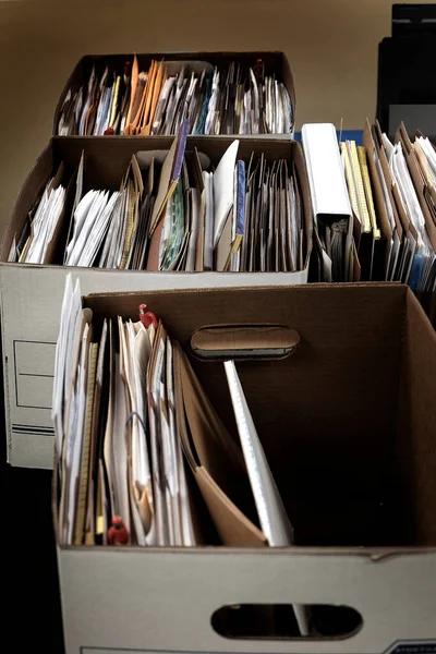 Boîtes Fichiers Organisées Bureau Pour Affaires École — Photo