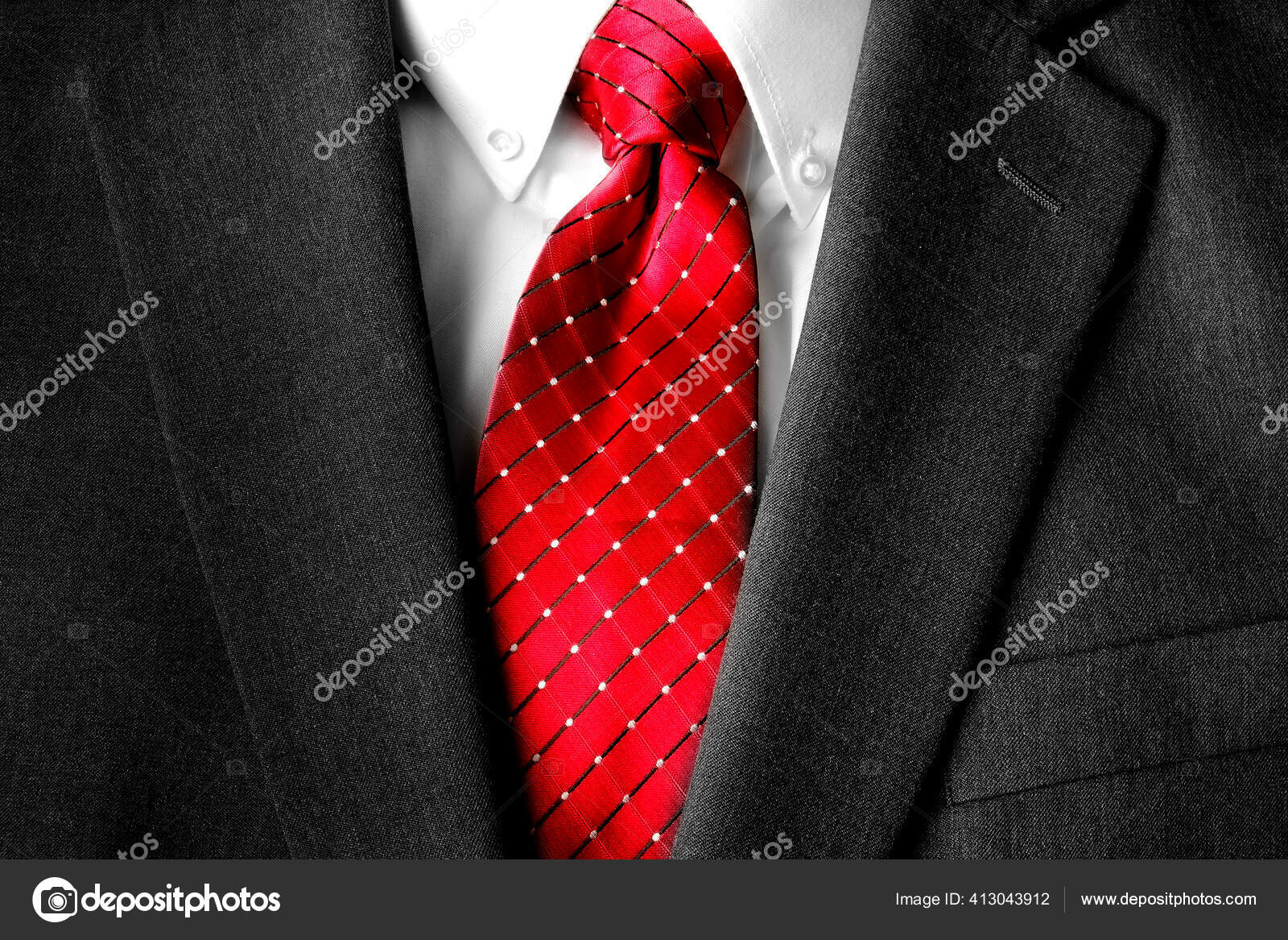 Business Suit White Shirt Red Tie Formal Wear Fashion Stock Photo by