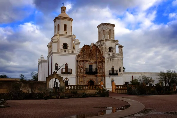 Misja San Xavier Tucson Arizona Hiszpańska Architektura Budynku Religii — Zdjęcie stockowe