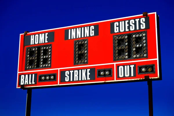 Honkbal Scorebord Met Details Van Score Bal Staking Innings — Stockfoto