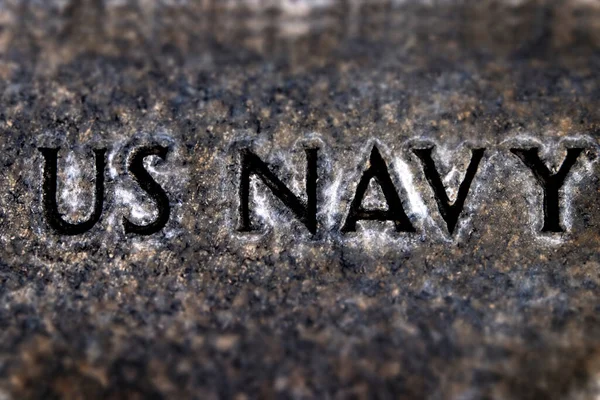 Navy Militaire Gravé Sur Pierre Symbole Des Services Navals — Photo