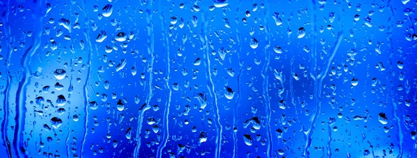 Fönster Med Regn Eller Vatten Droppar Från Stormigt Väder — Stockfoto