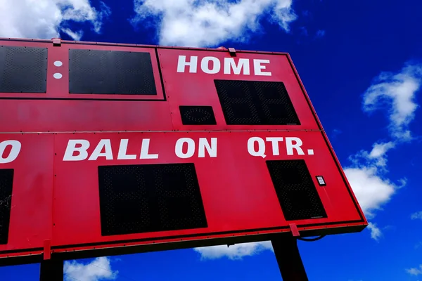 Baseball Scoreboard Red Competition Blue Sky Clouds — Stock Photo, Image