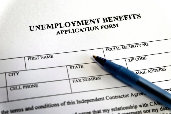 Written Unemployment Benefits Application Form — Stock Photo, Image