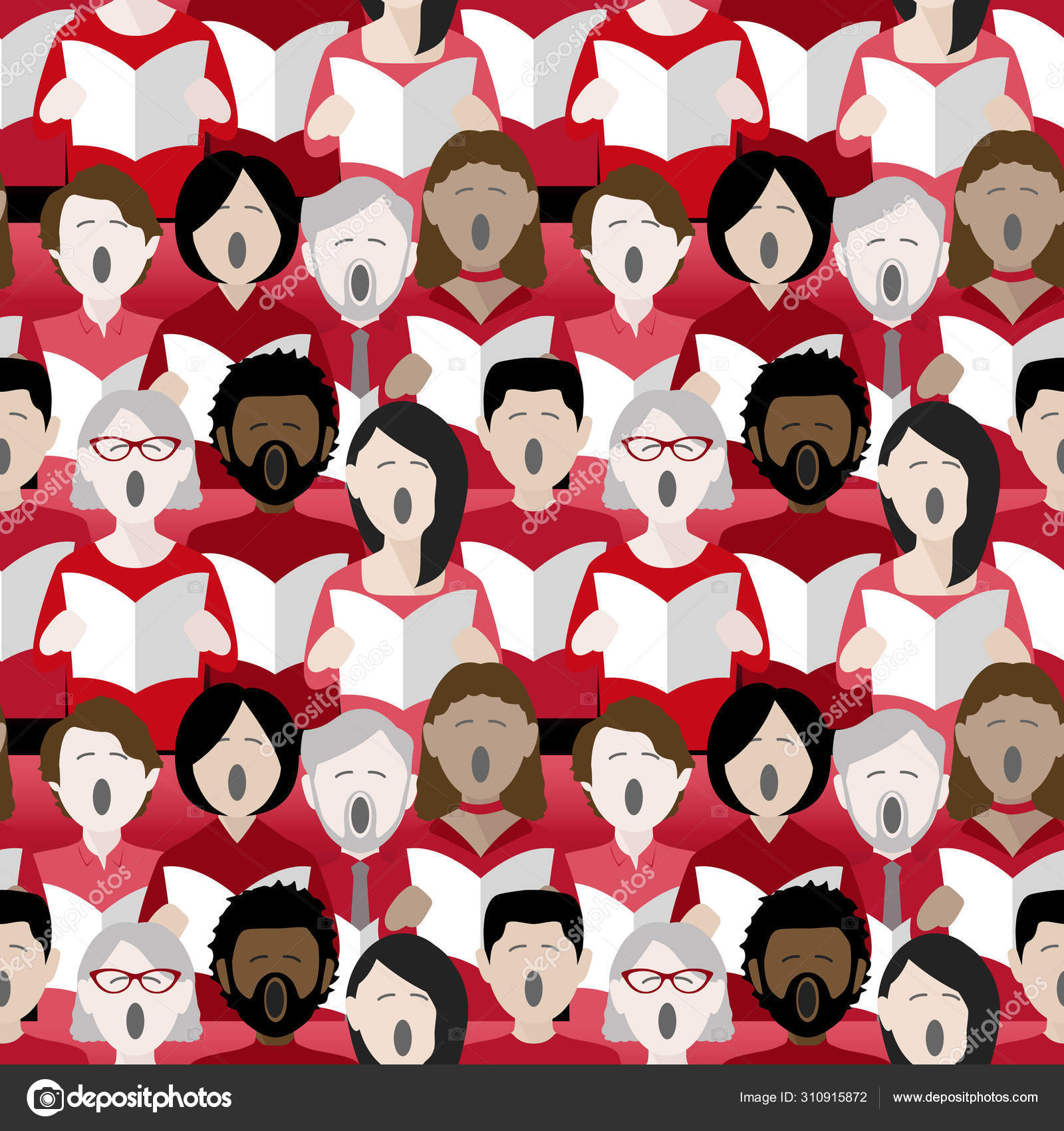 Christmas choir singers background Stock Vector Image by ©tezzstock