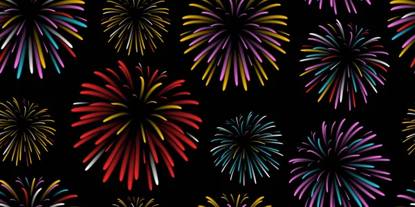 Fogos de artifício sem costura repetir fundo Ilustrações De Stock Royalty-Free