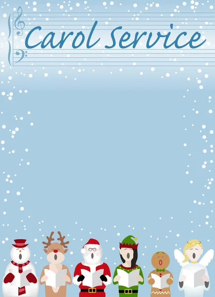 Natal carol serviço cartaz — Vetor de Stock
