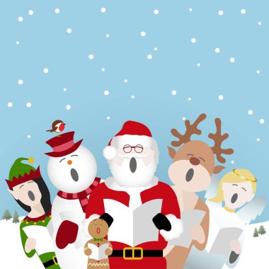 singing christmas characters clipart