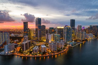 Brickell Miami Hava alacakaranlık