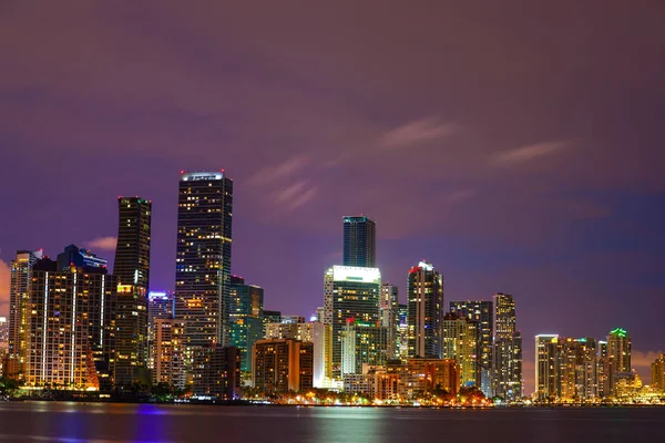 Foto Noturna Brickell Miami — Fotografia de Stock