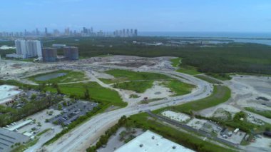 İnşaat alanında hava dron görüntüleri