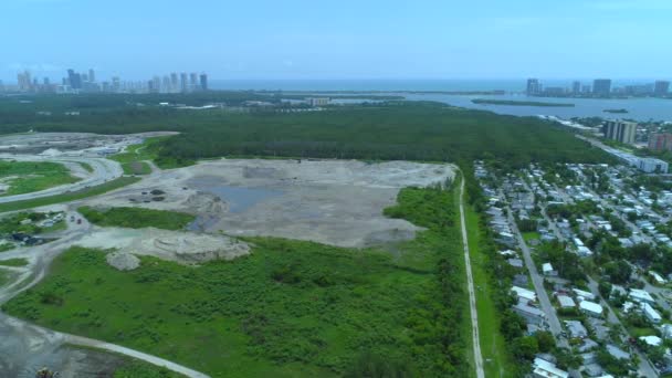 Aerial Construction Site Trailer Home Park — Stock Video