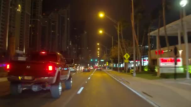 Hyperlapse 1080 夜间驾车穿越城市 — 图库视频影像