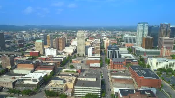 Antenn Drönare Footage Downtown Birmingham Alabama Usa — Stockvideo