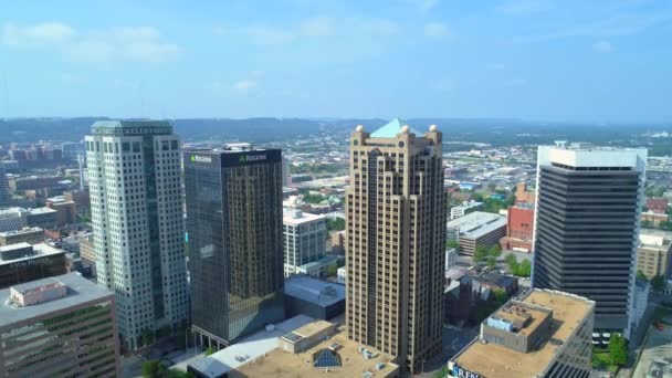 Birmingham Verenigde Staten Juni 2018 Luchtfoto Drone Beelden Van Downtown — Stockvideo