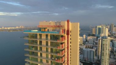 Havadan görüntüleri Miami mimari Midtown Downtown 4k