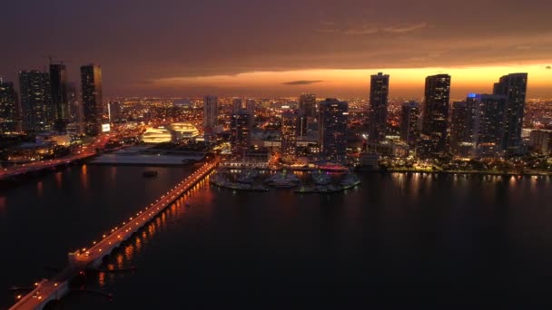 Luchtfoto Miami Clips Beeldmateriaal — Stockvideo