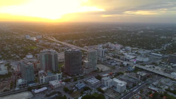 Havadan Görüntüleri Miami Mimari Midtown Downtown — Stok video