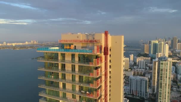 空中视频迈阿密建筑中心市中心4K — 图库视频影像