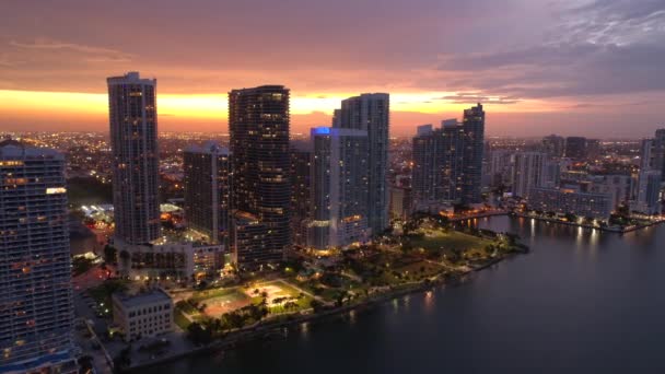 Luchtfoto Miami Clips Beeldmateriaal — Stockvideo