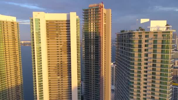 Légifelvételek Miami Építészet Midtown Downtown — Stock videók