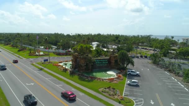 Aerial Footage Theater Sea Islamorada Florida — Stock Video