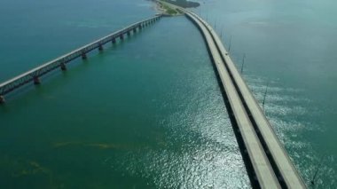 Hava video Florida Keys denizaşırı otoyol ve eski demiryolu