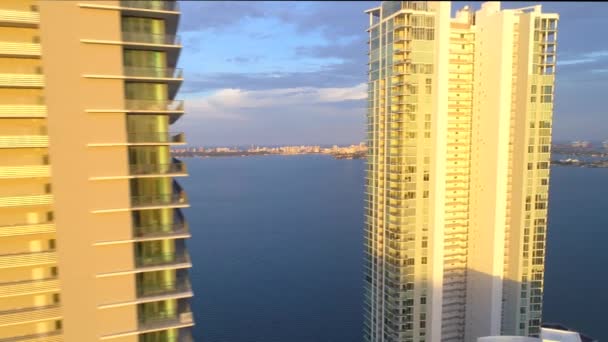 Aerea Tirare Fuori Rivelare Edifici Alti Miami Roll Filmato — Video Stock