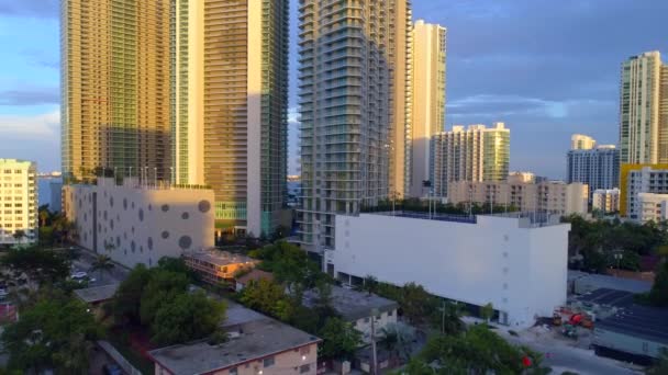 Luchtfoto Video Van Gebouwen Miami — Stockvideo