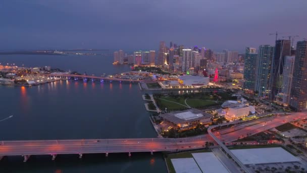Bela Miami Noite — Vídeo de Stock