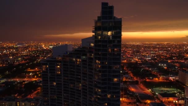 Beautiful Night Miami — Stock Video