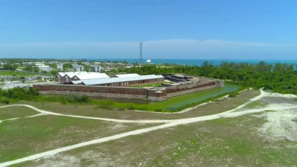Lager Roll Luftaufnahmen Fort Zachary Taylor Key West Florida 24P — Stockvideo