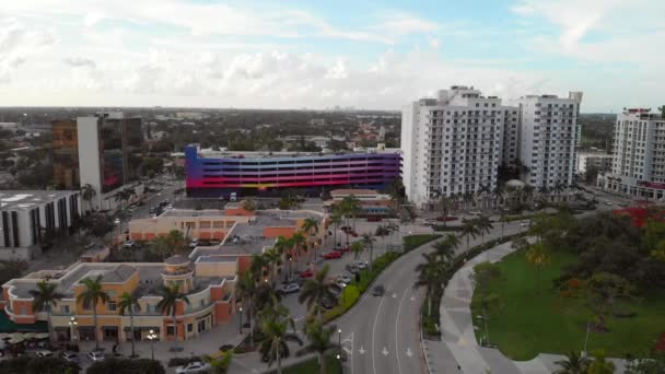 Materiał Wideo Antenowe Drone Hollywood Florydzie Młodzi Koło Parku — Wideo stockowe