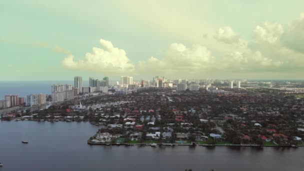 Aerial Drone Video Hollywood Lakes Florida — Vídeos de Stock