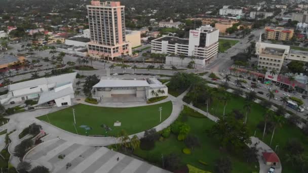 Antenn Drönare Videofilmer Hollywood Florida Ung Circle Park — Stockvideo