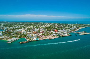 Aerial drone shot of Key West Florida USA clipart