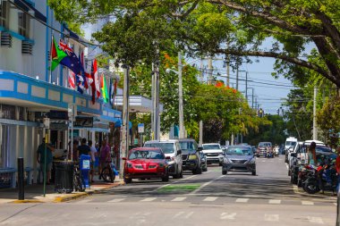 Key West, Florida, ABD - 9 Haziran 2018: yaz saati sokak fotoğraflarını Key West bir dünya ünlü tropikal seyahat turizm Güney Florida 