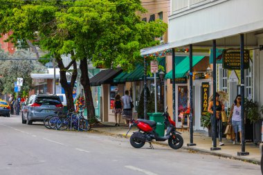 Key West, Florida, ABD - 9 Haziran 2018: yaz saati sokak fotoğraflarını Key West bir dünya ünlü tropikal seyahat turizm Güney Florida 
