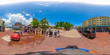 Key West, Florida, ABD - 9 Haziran 2018: 360vr görüntü Key West Florida bir dünya ünlü turistik seyahat hedef küresel