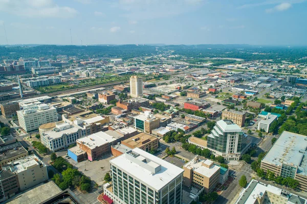 Antenowe Drone Obraz Downtown Birmingham Alabama Usa — Zdjęcie stockowe