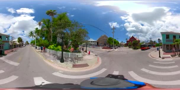 360 Stadstour Van Key West Mallory Square Schilderachtige Toeristische Bestemming — Stockvideo